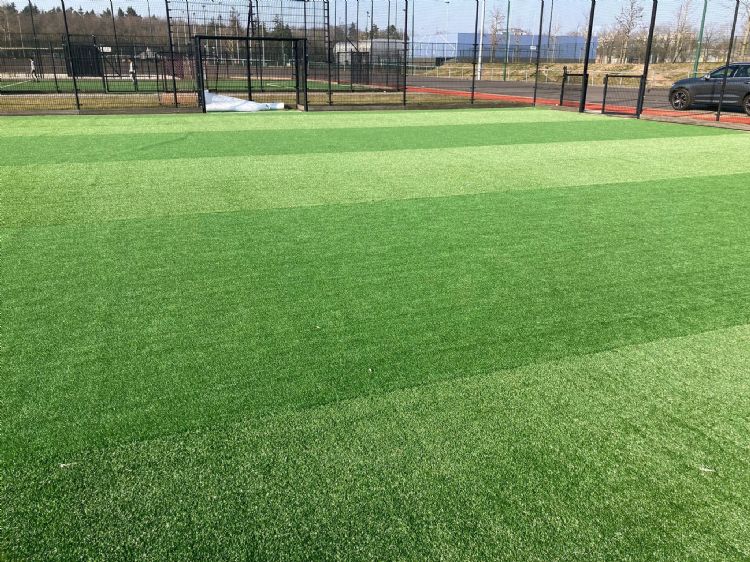 Het proefveld met polyester kunstgras in Eindhoven Het proefveld met polyester kunstgras in Eindhoven