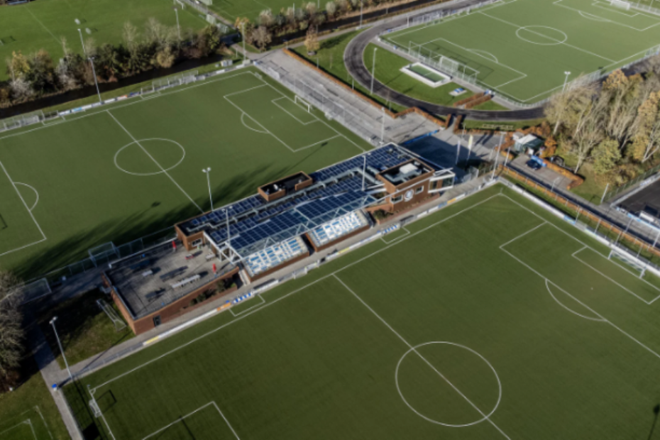 Luchtfoto van Sportpark de Zanderij 